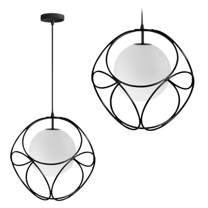 Toollight, plafoniera 1xE27 APP1019-1CP, alb-negru, OSW-07558