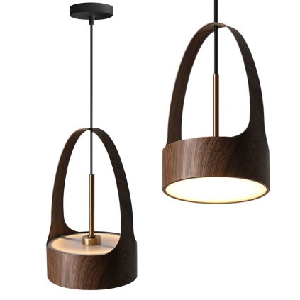 Toollight, plafoniera 1xE27 APP1187-CP, maro-negru, OSW-04801