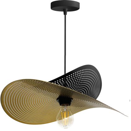 Toollight, plafoniera 1xE27 APP1472-1CP, negru-auriu mat, OSW-02449