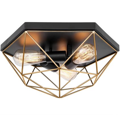 Toollight, plafoniera 3xE27 APP1094-3C, negru-auriu, OSW-04410