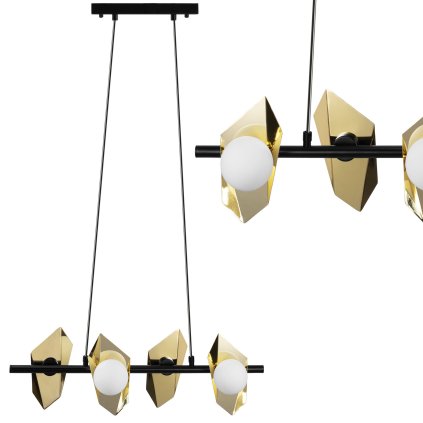 Toollight, plafoniera 4xG9 APP1412-CP, negru-auriu, OSW-03088