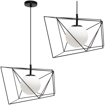 Toollight, plafon suspendat 1xE27 APP1022-1CP, alb-negru, OSW-06112