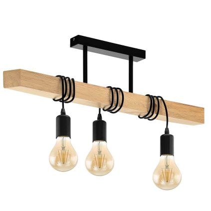 Toollight, lampă modernă suspendată 3xE27 APP973-3CP LINE, negru-maro, OSW-03242
