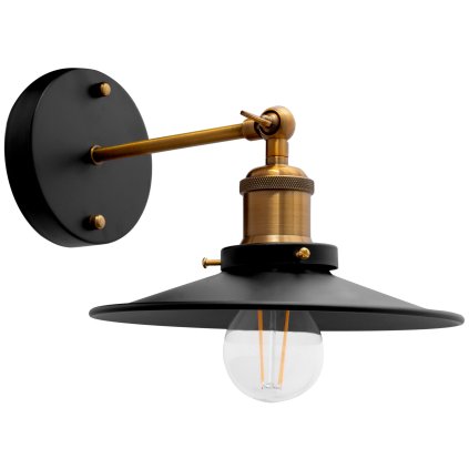 Toollight, lampă suspendată 1xE27 APP184-1W, negru-auriu, OSW-00262