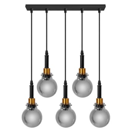 Toollight, lampă suspendată 5xE14 APP1126-5CP, negru-auriu, OSW-40103