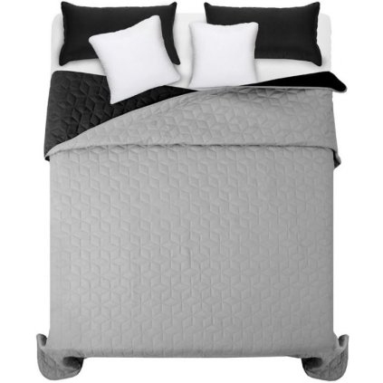 481262 tutumi diamante obojstranny presivany prehoz na postel 200x220 cm svetla seda cierna naz 00705