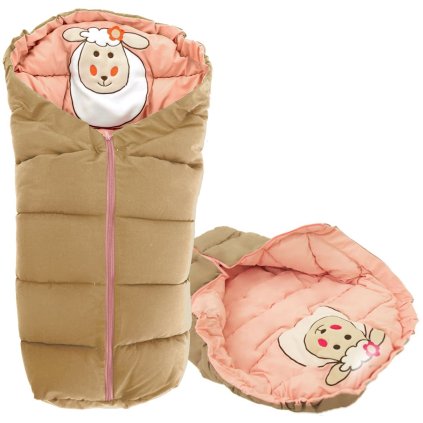 Tutumi, sac de dormit copii 90x47 cm 4 în 1, maro-roz, NAZ-08528