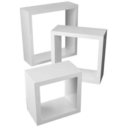 Tutumi, set 3 rafturi de perete FFT300/270/240, alb, HOM-06600