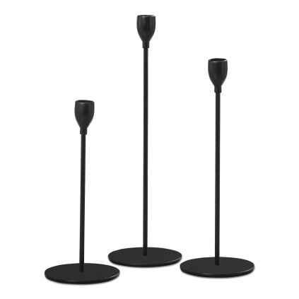 Tutumi, set sfeșnice decorative 3 buc KCH004-B KPL, negru mat, HOM-02812