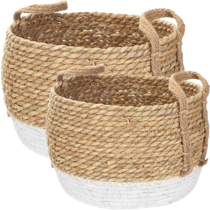 Tutumi, set coșuri naturale Boho 2 buc YT21B-34, alb-maro, HOM-02809