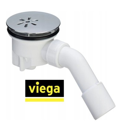 Viega Tempoplex, sifon pentru cădițe de duș cu diametrul de 90 mm 6956EX, crom, 364786