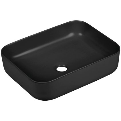 Laveo Mogami, chiuveta ceramica blat 500x400x135mm, negru mat, LAV-VUM_B250