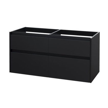 Mereo Opto, dulap baie 121 cm, negru mat, MER-CN943S