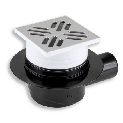 Novaservis, scurgere laterală în podea 50x50mm, capac inox, 450-0