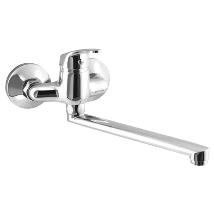 Aqualine, baterie de perete AQUALINE 35, pas 100 mm, braț plat, crom, 52021