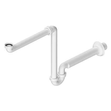 Bruckner, sifon pentru chiuvetă cu economie de spațiu, 5/4", DN32, alb, 151.127.0