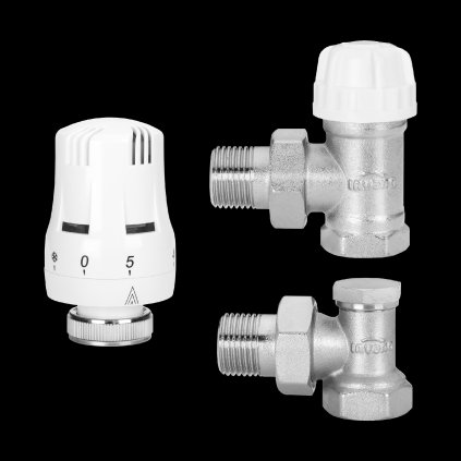 nvena Prov, set de supape termostatice, conexiune unghiulară, INV-CD-72-K15-X