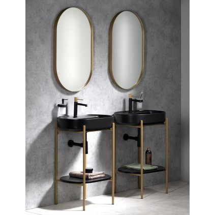 Sapho, Set de baie PUNO 60, auriu mat/negru, KSET-029