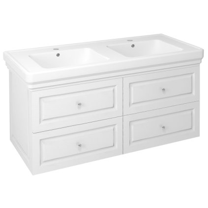 Sapho, VIOLETA dulap chiuveta dubla 116x52x49cm, alb semi-lucius, VI125-3131