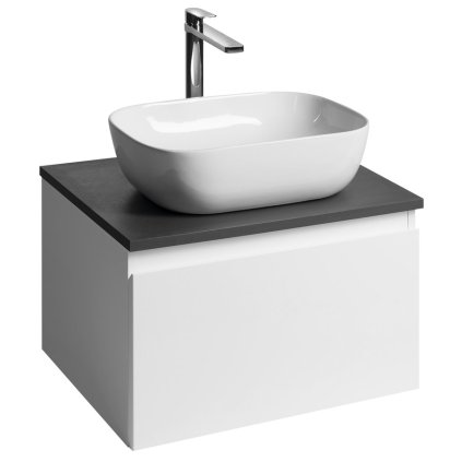 Aqualine, dulap ALTAIR cu blat 58 cm, ardezie alb/antracit, AI263-03