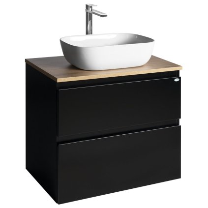 Aqualine, dulap ALTAIR cu blat 68 cm, negru mat/stejar emporio, AI670-01