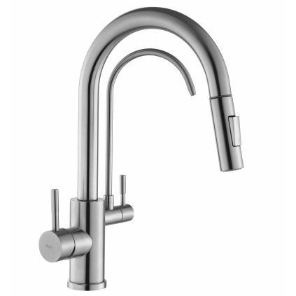 Rea Eco Fresh, baterie pentru chiuveta cu gura de scurgere pentru filtru de apa potabila, otel periat, REA-B7563