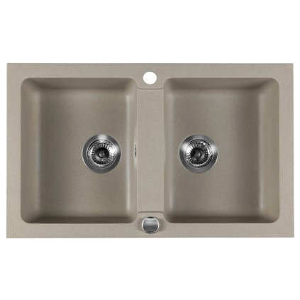 Sapho, Chiuvetă dublă granit, 78x47,5cm, bej, GR2222