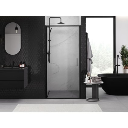 529675 10 mexen exo 1 kridlove dvere do otvoru 100x200 cm 6mm cire sklo cierny profil 817 100 000 70 00