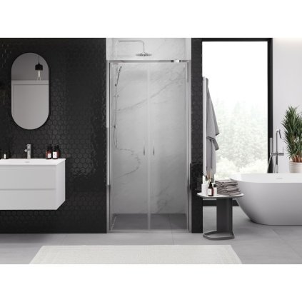 529582 10 mexen exo dvojkridlove sprchove dvere 90x200 cm 6mm cire sklo chromovy profil 814 090 000 01 00