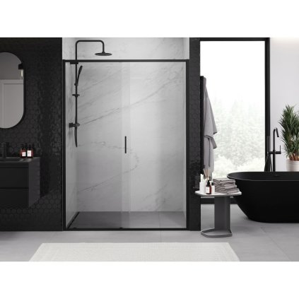 529384 11 mexen exo posuvne dvere do otvoru 145x200 cm 6mm cire sklo cierny profil 8151 145 000 70 00