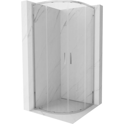 533080 11 mexen exo asymetricky sprchovy kut s posuvnymi dverami 90 x 90 cm 6mm cire sklo chromovy profil 8132 090 090 01 00