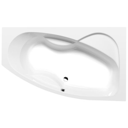 Polysan, cadă asimetrică MAMBA R 160x95x44cm, albă, 28111