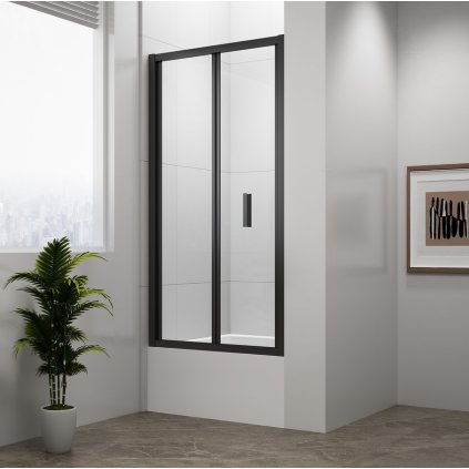 Polysan, usa de dus plianta DEEP BLACK 1000x1650mm, sticla transparenta, MD1910B