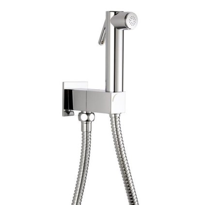 Sapho, Robinet de perete cu bideu de duș manual și blocare de siguranță, dreptunghiular, cromat, SG108