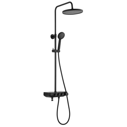 Aqualine, coloana de dus FARRAO cu robinet si umplutura, mat negru, SL450B