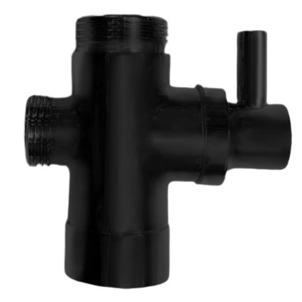 Aqualine, Comutator pentru coloana de dus F3/4"-M1/2"xM3/4", mat negru, ZA0027B