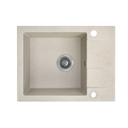 Kuchinox Shire, chiuvetă din granit cu 1 cameră cu scurgere scurtă 570x440x185 mm, bej, LAV-SBS_413Y