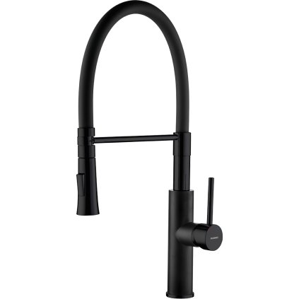 Kuchinox Shire, robinet de chiuvetă înalt cu pipă în formă de U h-499, negru mat, LAV-BQH_B78D