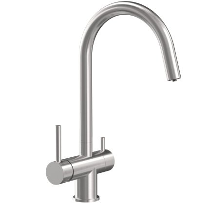 Quadron Caren, baterie pentru chiuvetă înaltă cu racord pentru filtru de apă, h-350, oțel periat, 3623512_BS