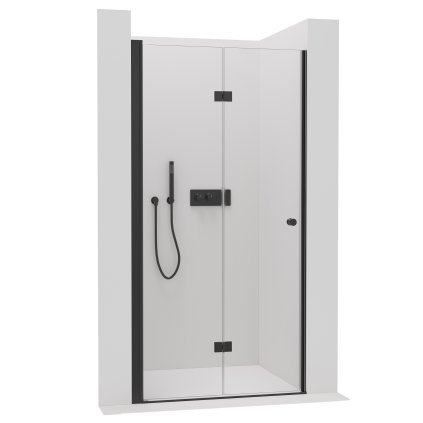 542809 cerano sprchove skladacie dvere volpe l p cierna matna transparentne sklo 110x190 cm cer cer 482710