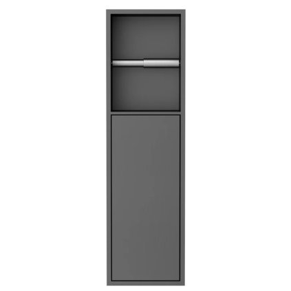 Sapho, suport pentru hârtie igienică încastrat INSERTA, 600x170mm, oțel inoxidabil, gun metal, 1301-60B