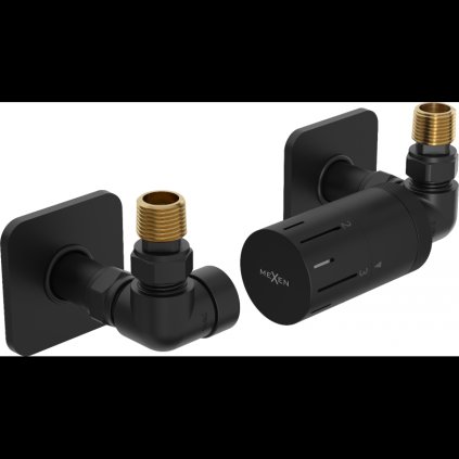 Mexen G05, set radiator termostatic axial cu capac, negru mat, W903-958-909-70