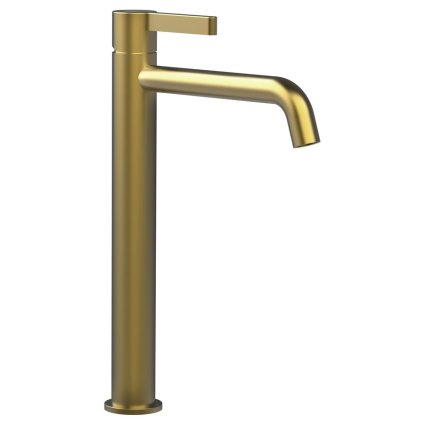 Sapho, Baterie de lavoar ICONIC pe piedestal fara scurgere, inalta, auriu mat, AF006GB