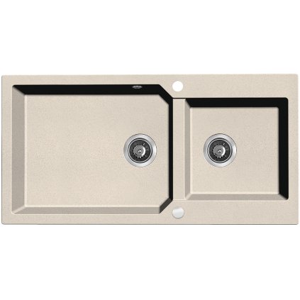 544345 kuchinox milos 2 komorovy granitovy drez 980x500x215 mm sifon bezova lav spm 4209