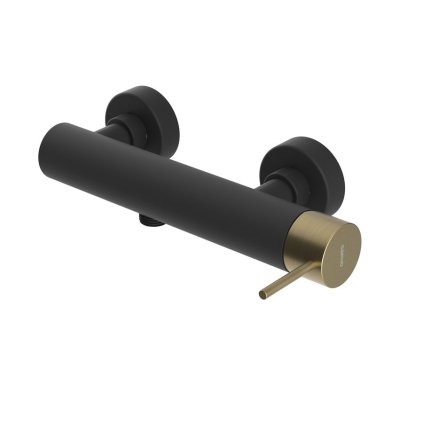 Sapho, baterie de duș de perete ULTRAMIX, negru mat/auriu mat, UT011BG