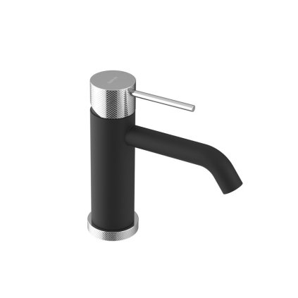 Sapho, ULTRASAN Baterie lavoar cu soclu fără gunoi, negru mat/crom, UT002VBC