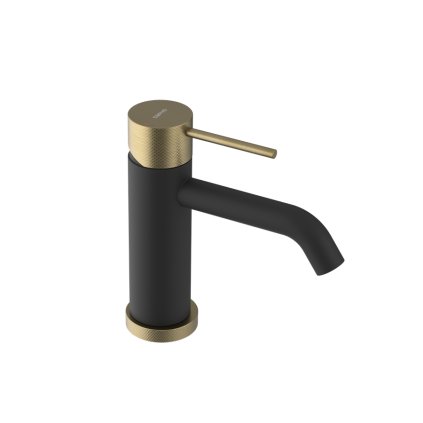 Sapho, ULTRASAN Baterie lavoar cu soclu fără scurgere, negru mat/auriu mat, UT002VBG