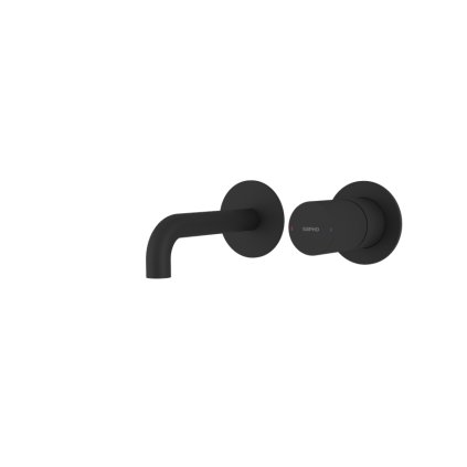 Sapho, ULTRATAP Baterie de lavoar ascuns cu 2 elemente, duza 16 cm, negru mat, UT118TB
