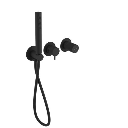 Sapho, pod ULTRATAP. duş baterie, dus de mana, 2 prize, negru mat, UT045TB