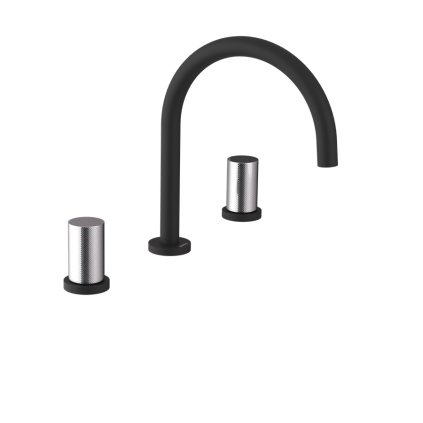 Sapho, baterie lavoar ULTRATAP din trei piese, negru mat/crom, UT017TBC